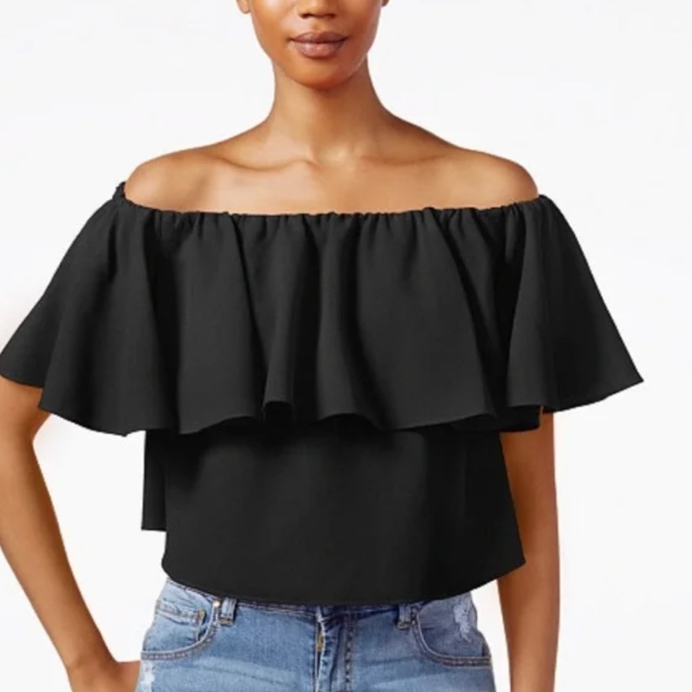 NWT Rachel Roy Retro Reverie Flutter Sleeve Crop Top